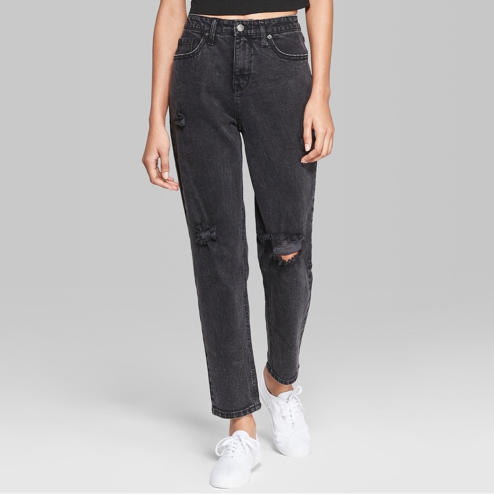 High Rise Distressed Mom Jean - Picture 4 of 11